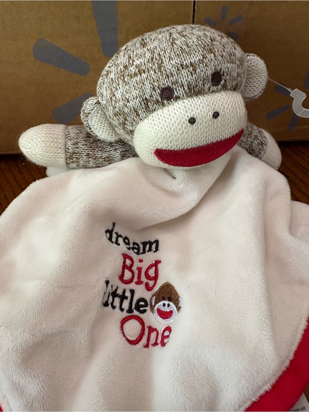 Plush Monkey Security Blanket - Cream & Brown